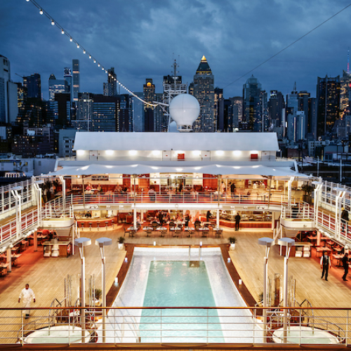 View of New York city from the ship, Silver Muse